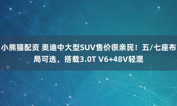 小熊猫配资 奥迪中大型SUV售价很亲民！五/七座布局可选，搭载3.0T V6+48V轻混